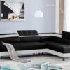 Black and White PU Leather Sectional, Modern style