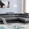 Grey and Black PU Leather Sectional