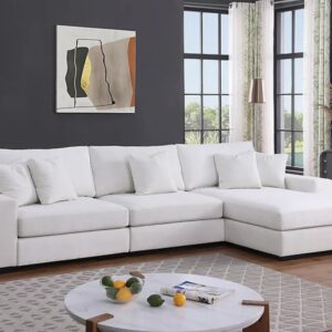 Cozy Sectional in Cream upholstery, 3-piece