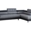 Grey and Black PU Leather Sectional Sofa