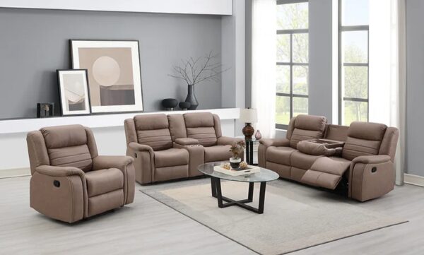 Luxurious 3-piece reclining sofa set