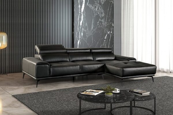 Adjustable Headrest, Sectional with right chaise.